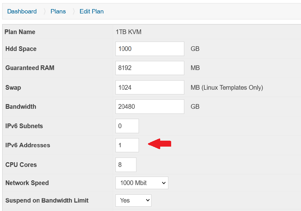 ipv6 block configuration preferences solusvm