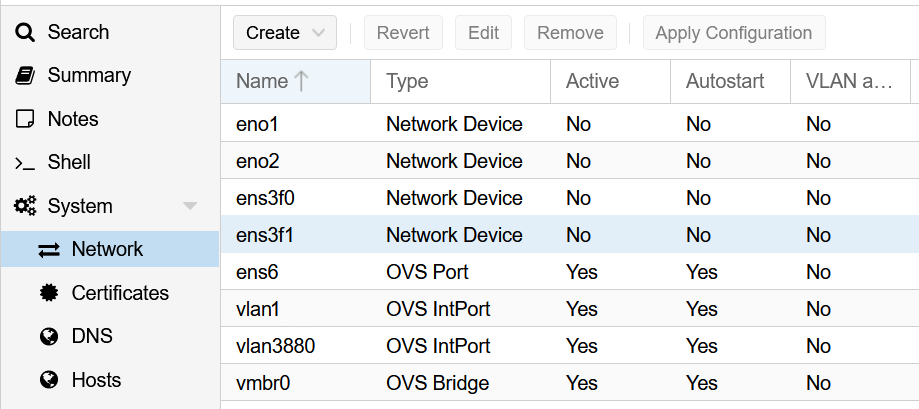 proxmox networking screenshot