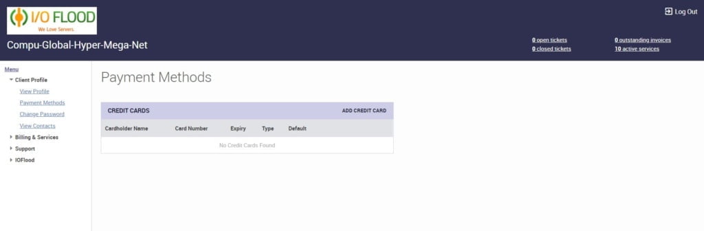 IOFLOOD Support Portal Payment Methods