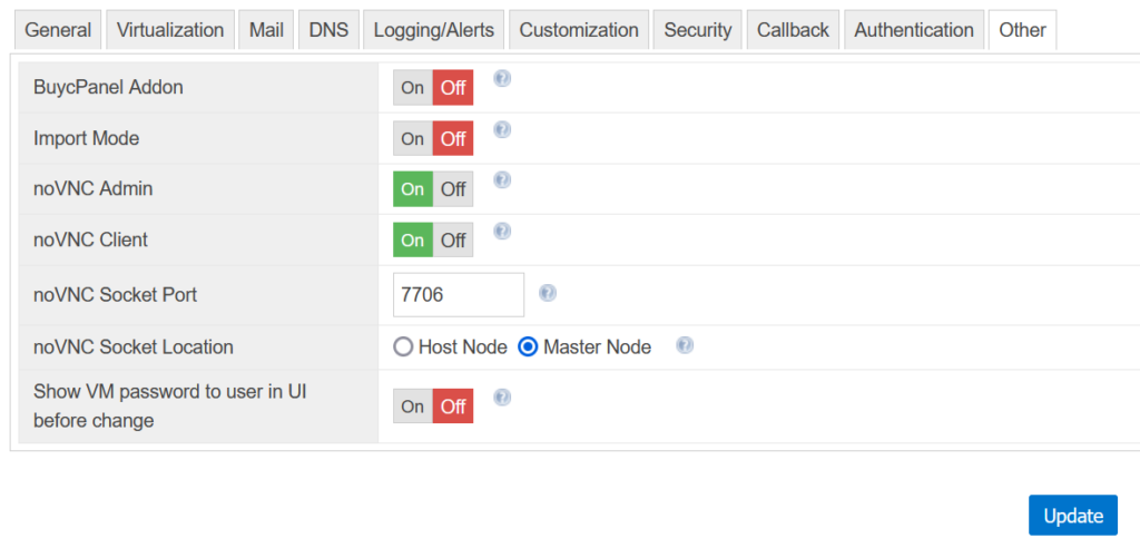 novnc settings solusvm