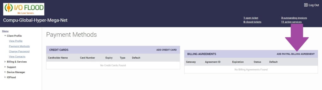 ioflood support portal payment methods