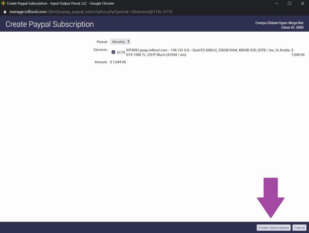 ioflood support portal create subscription zoomin