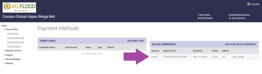 ioflood support portal payment methods