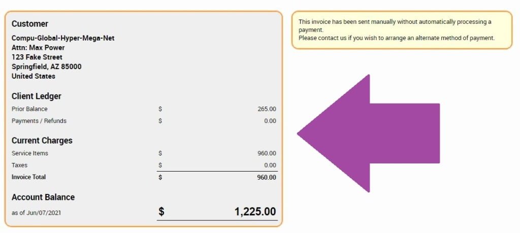 ioflood support portal invoice amount due