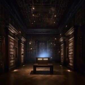 dark library room