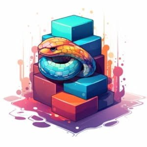 python snake coming out of block tower