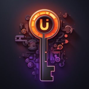 ubuntu styled cartoon key