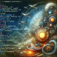 Artistic digital illustration of Python code implementing a substring method showcasing string manipulation techniques