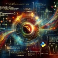 Artistic digital representation of Python code for a priority queue focusing on its concept and applications