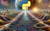 Artistic digital representation of Python script executing the rename file operation highlighting file renaming code