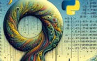 Artistic representation of Python script using python max focusing on finding the maximum value