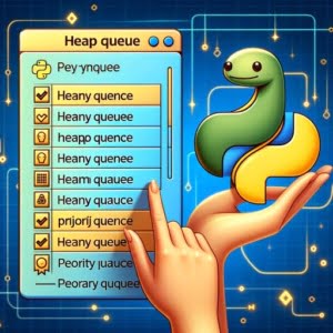 Digital image showcasing the use of python heapq focusing on heap queue operations in Python