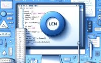 Display of len function in Python on a screen emphasizing size determination in data structures with coding and analysis elements