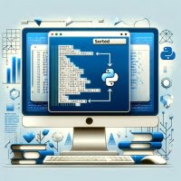 Display of sorted function in Python highlighting array sorting with neatly organized data blocks in coding