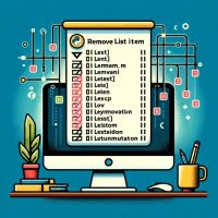 Graphic illustrating the removal of an item from a Python list list methods displayed on a computer screen