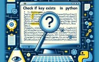 Python script checking for key existence in a dictionary with key icons and dictionary structure symbols