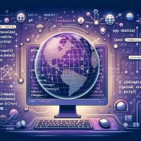 Python script demonstrating global variables emphasized with globe icons and variable labels