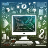 Python script demonstrating list comprehension emphasized with list structure symbols and element mapping icons