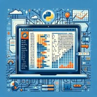 Python script using Pandas to read a CSV file displayed with data table symbols and file icons