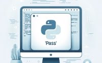 representation of the Python pass statement in a coding environment with a focus on script clarity