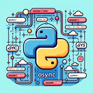 Asynchronous programming in Python async-await code time lines Python logo