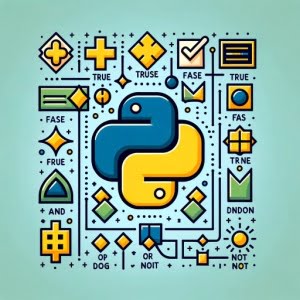 Boolean logic in Python true false operations check marks crosses Python code