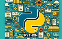 Collage of Python programming aspects syntax libraries Python symbols logo