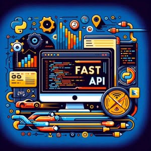 FastAPI framework in Python computer screen with API endpoints data exchange
