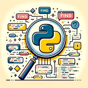 Finding elements in Python magnifying glasses highlighted text Python code