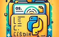 Folder with files Python oslistdir method script and Python logo
