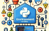 Managing environment variables in Python keys lock icons code Python logo