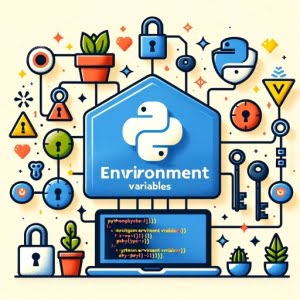 Managing environment variables in Python keys lock icons code Python logo