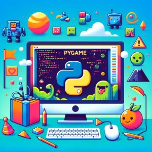 Pygame for game development in Python computer screen game sprites code