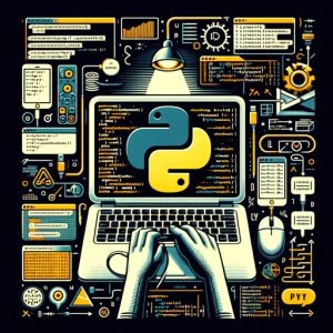 Python code in terminal command line interface command icons Python logo