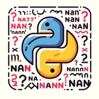 Python script with NaN values error symbols question marks Python logo