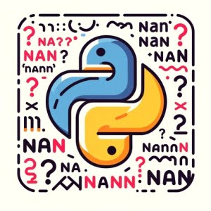 Python script with NaN values error symbols question marks Python logo