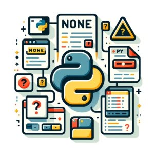 Python script with None empty boxes question marks Python logo