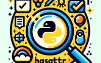 Python script with hasattr function check marks search icons Python logo