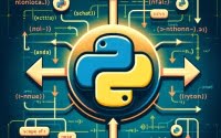 Python script with nonlocal variables nested functions and Python logo