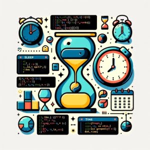 Time manipulation in Python clocks hourglasses calendars Python code logo