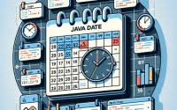 Calendar page with Java date code clocks and Java logo
