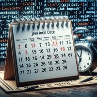 Calendar with Java code representing Java LocalDate