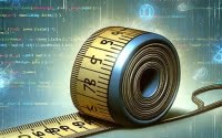 Measuring tape extending along Java code to measure length of string