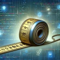 Measuring tape extending along Java code to measure length of string