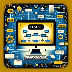 Bash else if statement depicted with logical flowchart elements symbolizing conditional decision-making