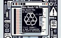 Bash error Graphic message on a terminal symbolizing bad interpreter no such file or directory script execution issues