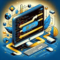 Bash if else statement shown on a computer screen with branching paths and decision points symbolizing conditional logic