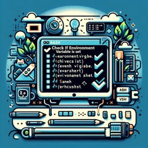 Image of a Bash script in a terminal check if an environment variable is set