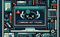 Terminal error message graphic depicting sudo command not found in Bash