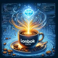 illustrative artwork for lombok data in java showing java coffee cup enhanced with digital glow